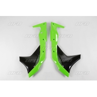 UFO OSŁONY CHŁODNICY KAWASAKI KXF 250 '17-'20 KOLOR OEM '17-'18 I '20 (ZIELONY/CZARNY)