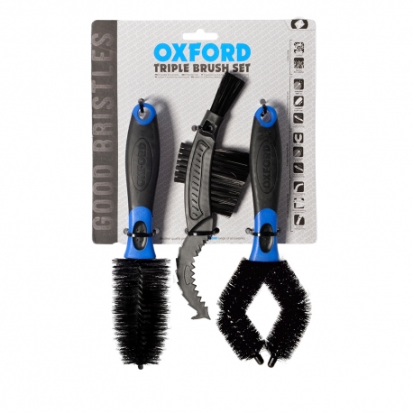 OXFORD ZESTAW SZCZOTEK DO CZYSZCZENIA MOTOCYKLA BICYCLE TRIPLE BRUSH SET (STARY KOD: OX244)