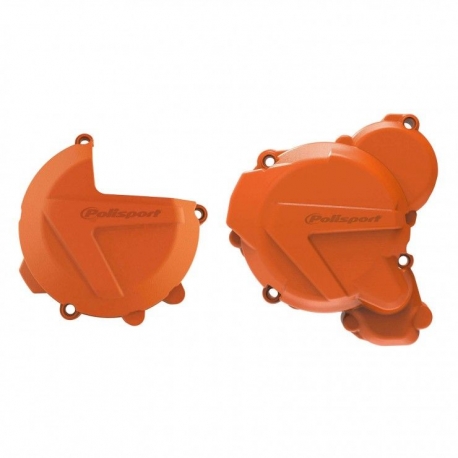 POLISPORT ZESTAW OSŁONA POKRYWY (DEKLA) ALTERNATORA ORAZ OSŁONA POKRYWY SPRZĘGŁA I OSŁONY POMPY WODY KTM EXC/XCW TPI 250/300, HU