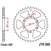 JT ZĘBATKA TYLNA 809 54 SUZUKI RM 100 '76-77, TM 100 '74-75, DR 125 '85-00, TF 100/125 '81, SP 125 '86-88 (80954JT) (ŁAŃC. 428)