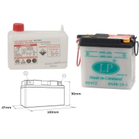 LANDPORT AKUMULATOR 6N4B-2A3 (MD 6N4B-2A-3) 6V 4AH 100X47X96 OBSŁUGOWY - ELEKTROLIT OSOBNO (4) UE2019/1148