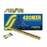 SUNSTAR ŁAŃCUCH NAPĘDOWY 420MXR-140G (420NZ3) MOTOCROSS DO 150 CCM (KOLOR ZŁOTY) (22,2KN) OTWARTY + ZAPINKA
