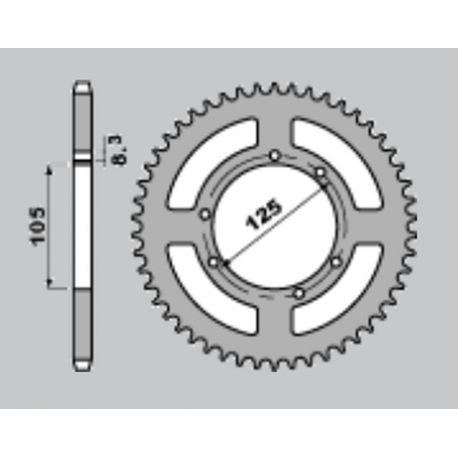 CHT WYPRZEDAŻ ZĘBATKA TYLNA ALUMINIOWA T7075 (ERGAL) 4413 62 YAMAHA XT 125X/SM '05-'09 HM 50 CRE, DERBI SENDA, RIEJU (JTR1134.5