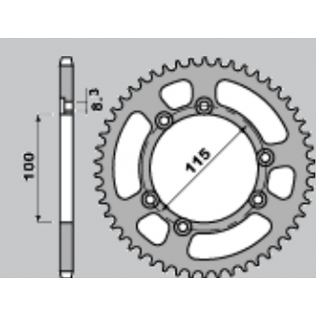 CHT WYPRZEDAŻ ZĘBATKA TYLNA ALUMINIOWA T7075 (ERGAL) 4423 50 BETA 50RR, SUPERMOTARD, FANTIC CABALLERO (ŁAŃC. 420) KOLOR SREBRNY