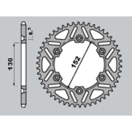 CHT WYPRZEDAŻ ZĘBATKA TYLNA ALUMINIOWA T7075 (ERGAL) 4500 48 APRILIA MXV/RXV/SXV 450/550 '06-'12 (JTR706.48)* (ŁAŃC. 520) KOLOR 