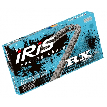 IRIS 428 RX-116 ŁAŃCUCH NAPĘDOWY (116-OGNIW) BEZ O-RINGÓW (OTWARTY + ZAPINKA) KOLOR SREBRNY (MOTOCROSS DO 125CCM) (22,0KN)