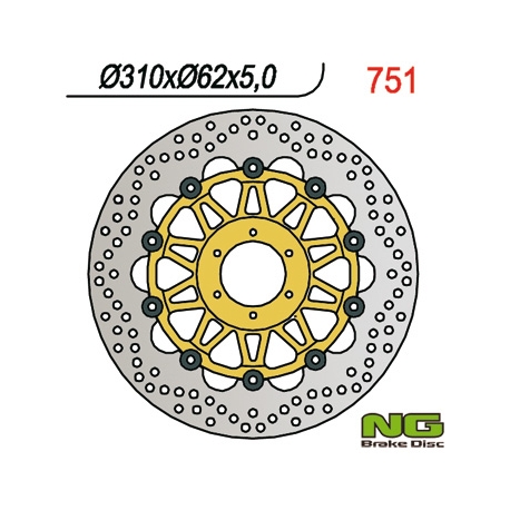 NG TARCZA HAMULCOWA PRZÓD HONDA CBR 900 98-99 (310x62x5) (6X6,5MM) PŁYWAJĄCA