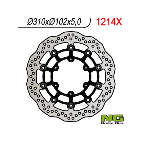 NG TARCZA HAMULCOWA PRZÓD SUZUKI GSXR 600 '08-'18, GSXR 750 '08-'18, GSXR 1000 '09-'16, GSX 750Z '08-'14 (310X102X5) WAVE PŁYWAJ