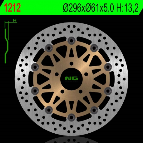 NG TARCZA HAMULCOWA PRZÓD KAWASAKI ZX9R '98-'99 (296X61X5MM) (5X10,5MM)