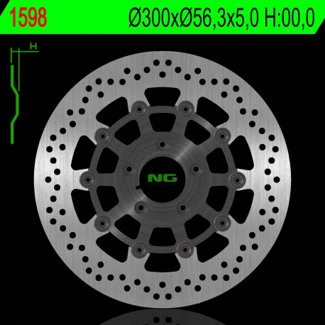 NG TARCZA HAMULCOWA PRZÓD HARLEY DAVIDSON 883/1200/1450/1584/1690/1745/1800/1869/1923 (PŁYWAJĄCA) (300X56,3X5MM) (5X8,5MM)