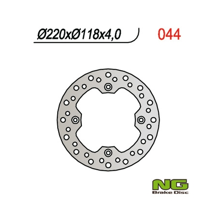 NG TARCZA HAMULCOWA TYŁ SUZUKI DR 350 ''99, DR 250 '96-00, DRZ 250 '01-07, TS 125 '89-'94 (220X118X4MM) (4x10,5MM)