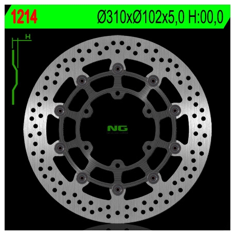 NG TARCZA HAMULCOWA PRZÓD SUZUKI GSXR 600/750 '08-'18, GSXR 1000 '09-'16, GSX 750Z '08-'21 (310X102X5MM) (6X8,5MM) PŁYWAJĄCA