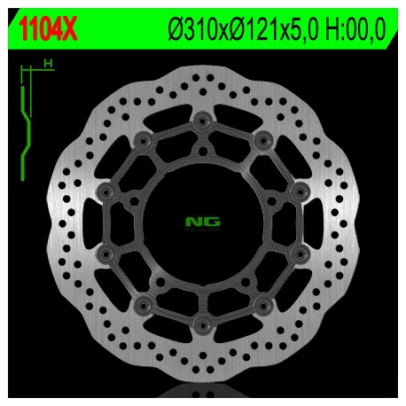 NG TARCZA HAMULCOWA PRZÓD SUZUKI B-KING '07-13, GSF650/1250 '07-16, GSXF650/1250 '10-18, GSXR1300 '08-18,(310x121x5MM) (5X10,5MM