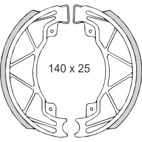 BRENTA SZCZĘKI HAMULCOWE DERBI25/50/125/150 PIAGGIO50/125/180 VESPA 50/125 (140x25mm) (FT 0300)