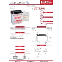 BS AKUMULATOR BB12A-A (YB12A-A) 12V 12AH 134X81X160 OBSŁUGOWY - ELEKTROLIT OSOBNO (155A) (4) UE2019/1148