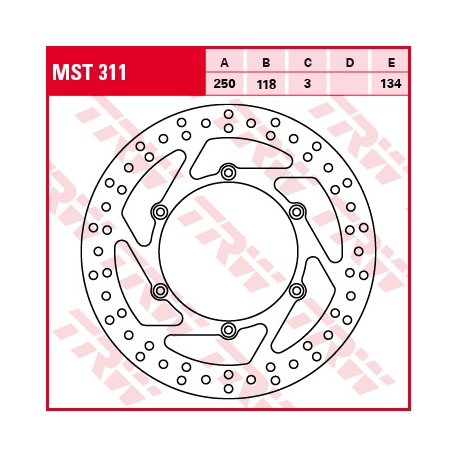 TRW LUCAS TARCZA HAMULCOWA PRZÓD SUZUKI RM 125 / 250 89-12, DR 250 95-07, DRZ 400 00-05, YAMAHA YZ / WRF 01-07, WR / YZ 426 / 45