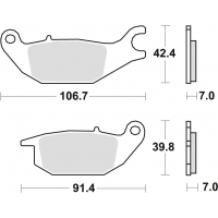 TRW LUCAS KLOCKI HAMULCOWE KH343 ORGANIC HONDA CBR 125 04-10, XL 125 V VARADERO 01-13, YAMAHA YZF 150 14-, TYŁ