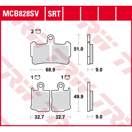 TRW LUCAS KLOCKI HAMULCOWE KH499/4 SINTER STREET HONDA VFR 1200 10-16, PRZÓD