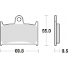 TRW ZF KLOCKI HAMULCOWE KH145 KH236 ORGANIC SUZUKI GSXR 750 88-93, GSXR 1100 89-92, TRIUMPH DAYTONA 955 96-06, SPEED TRIPLE 955 