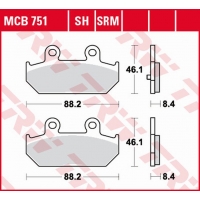 TRW LUCAS ZF KLOCKI HAMULCOWE KH412 SINTER SUZUKI AN 250 SKY WAWE '07-'08, AN 400 BURGMAN '07-, AN 650 BURGMAN '04-, TYŁ