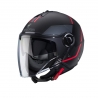 CABERG KASK OTWARTY JET Z BLENDĄ MODEL RIVIERA V4X GEO KOLOR CZARNY MAT/CZERWONY/SZARY ROZMIAR XS