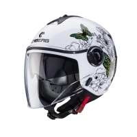 CABERG KASK OTWARTY JET Z BLENDĄ MODEL RIVIERA V4X MUSE KOLOR ŻÓŁTY/ZIELONY (MOTYLE/KWIATY) ROZMIAR XS