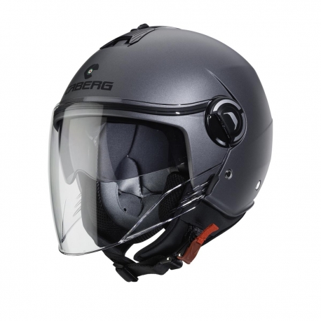 CABERG KASK OTWARTY JET Z BLENDĄ MODEL RIVIERA V4X KOLOR SZARY MAT - GUNMETAL ROZMIAR S