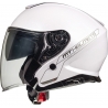 MT WYPRZEDAŻ KASK OTWARTY JET Z BLENDĄ THUNDER 3 SV JET SOLID PEARL WHITE KOLOR BIAŁY POŁYSK ROZMIAR M
