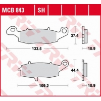 TRW LUCAS KLOCKI HAMULCOWE KH231/2 SINTER STREET KAWASAKI VN 900 06-17, VN 1500 98-03, VN 1600 03-08, VN 1700 09-17, VN 2000 04-