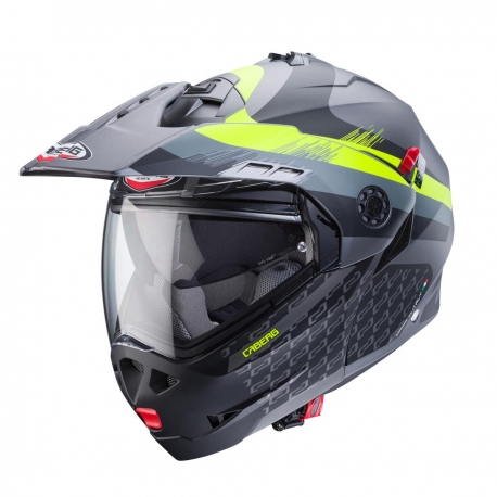 CABERG KASK SZCZĘKOWY FLIP-UP ENDURO MODEL TOURMAX X SARABE KOLOR SZARY MAT/CZARNY/ŻÓŁTY FLUO ROZMIAR M