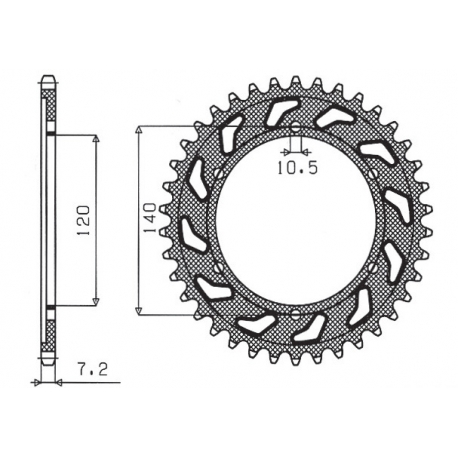 SUNSTAR ZĘBATKA TYLNA 5301 46 SUZUKI GSXR 600 (98-00) (JTR498.46) (ŁAŃC. 525) (530146JT)