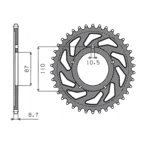 SUNSTAR ZĘBATKA TYLNA 824 45 SUZUKI GSX 750F (99-06), GSX 600F '92-'97 (JTR829.45) (ŁAŃC. 530) (82445JT)