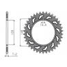 SUNSTAR ZĘBATKA TYLNA 5301 38 KAWASAKI ZR7 (99-04) (JTR498.38) (ŁAŃC. 525) (530138JT)