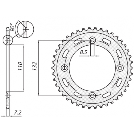 SUNSTAR ZĘBATKA TYLNA 4486 49 KTM SX 85 '04-'17, 105 XC '07-'11 (JTR895.49) (ŁAŃC. 428) (448649JT)