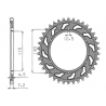 SUNSTAR ZĘBATKA TYLNA 4385 46 YAMAHA R6 '06-'20, MT09 '14-'19, SUZUKI GSXR 750 '11-'19, GSXR 1000 '17-'19, XSR 900 '16-'19 (+1) 