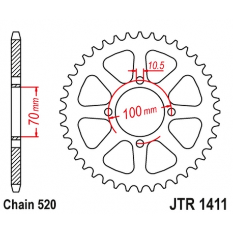 JT ZĘBATKA TYLNA 4465 50 KAWASAKI KLT 200/250 '82-85' (446550JT) (ŁAŃC.520) NA ZAMÓWIENIE