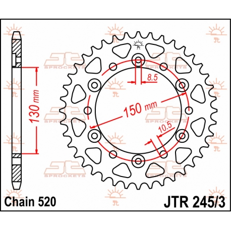 JT ZĘBATKA TYLNA 4309 43 HONDA XL600/XL500/NX650/XR600/FX650 (430943JT)* (ŁAŃC. 520)