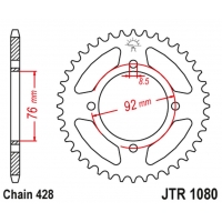 JT ZĘBATKA TYLNA THUMPSTAR PIT BIKES ALL 100CC+ X-SPORT PIT BIKES ALL 100CC+ (JTR1080,39) (ŁAŃC. 428)