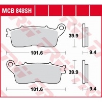 TRW LUCAS ZF KLOCKI HAMULCOWE KH636 SINTER STREET HONDA VFR 1200F '10-'16, VFR 1200X CROSSTOURER '12-, TYŁ