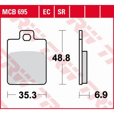 TRW LUCAS ZF KLOCKI HAMULCOWE KH260 ECO ORGANIC CPI GTR 50/200 '03-, GTR 125 '03-'14, GILERA STALKER 125 '97-'06, PIAGGIO FLY 10