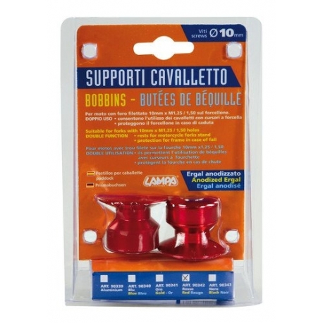 90342 Bobbins kit for forked stands - 10 mm – Red