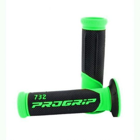 PROGRIP MANETKI PG732 ROAD (22+25MM, DŁ.125MM) KOLOR ZIELONY FLUO/CZARNY (DWUSKŁADNIKOWE) (732-295) (PG732/10)