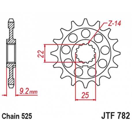 JT 2024/03 ZĘBATKA PRZEDNIA 2129 16 BENELLI LEONCIO 800 '22-'23, TORNADO 900 '02-'08, TNT 1130 '04-'11, TRE 1130 K '11-'17 (2129