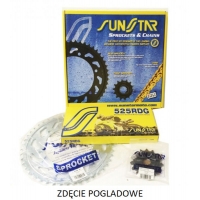 SUNSTAR ZESTAW NAPĘDOWY SUZUKI GSXR 600 06-10 PLUS ZŁOTY (16/43/114) (DO 1100CC) (SUN40416/SUN1-4499-43/SS525RTG1-114G) - WYPRZE