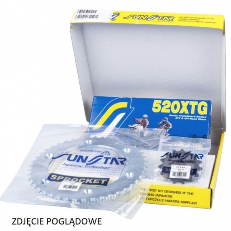 SUNSTAR ZESTAW NAPĘDOWY HONDA INTEGRA 700 '12-'13 PLUS ZŁOTY (16/39/112) (DO 750CC) (SUN3D416/SUN1-3485-39/SS520XTG-112G)