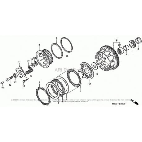 Koszt wewnętrzny sprzęgła, wysprzęglik śruby kosza Honda CBR 600 F4i 01-06