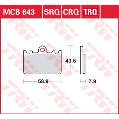 TRW LUCAS KLOCKI HAMULCOWE KH180 SINTER RACING KAWASAKI ZXR 400L 91-03, PRZÓD