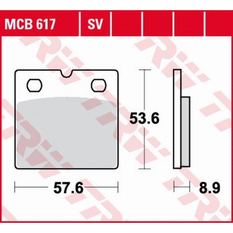 TRW LUCAS ZF KLOCKI HAMULCOWE KH171 SINTER STREET BMW R65 '89-'93, K75 S/RT '89-'96, R80 /RT '89-'95, K100 /RT/RS/LT '88-'96 PRZ