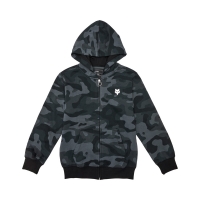 BLUZA Z KAPTUREM NA ZAMEK FOX JUNIOR HEAD BLACK CAMO