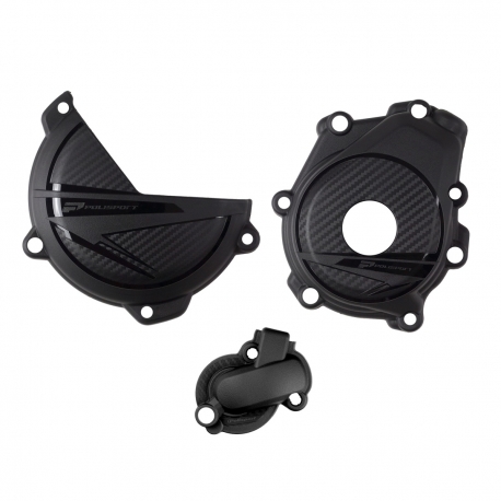 POLISPORT ZESTAW OSŁONA POKRYWY (DEKLA) ALTERNATORA ORAZ OSŁONA POKRYWY SPRZĘGŁA I OSŁONY POMPY WODY KTM SX-F 450 '23-'24 XC-F 